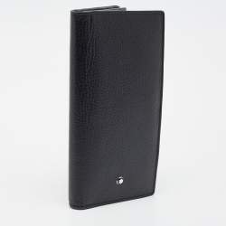 Pre Owned Montblanc Meisterstuck Black Leather Long Wallet