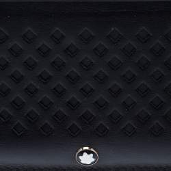 Pre Owned Montblanc Black Perforated Leather Card Holder 2CC
