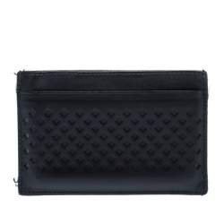 Pre Owned Montblanc Black Perforated Leather Card Holder 2CC