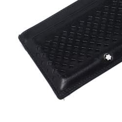 Pre Owned Montblanc Black Perforated Leather Card Holder 2CC