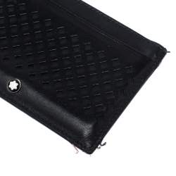 Pre Owned Montblanc Black Perforated Leather Card Holder 2CC