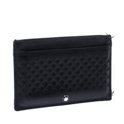 Pre Owned Montblanc Black Perforated Leather Card Holder 2CC