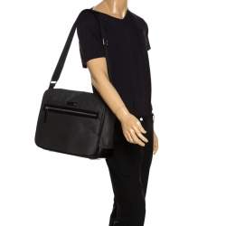 Mont Blanc Black Meisterstuck Canvas Large Messenger Bag