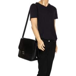 Pre Owned Montblanc Black Leather Meisterstuck Large Messenger Bag