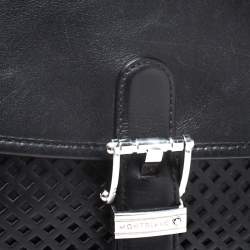 Pre Owned Montblanc Black Leather Meisterstuck Large Messenger Bag