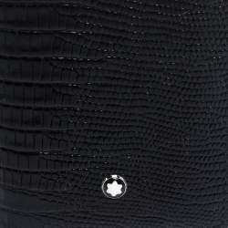 Pre Owned Montblanc Black Croc Embossed Leather Meisterstuck Bifold Card Holder