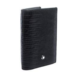 Pre Owned Montblanc Black Croc Embossed Leather Meisterstuck Bifold Card Holder