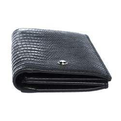 Pre Owned Montblanc Black Croc Embossed Leather Meisterstuck Bifold Card Holder