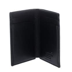 Pre Owned Montblanc Black Croc Embossed Leather Meisterstuck Bifold Card Holder