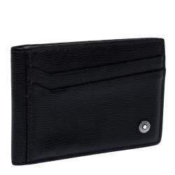Pre Owned Montblanc Black Leather Card Holder 8CC