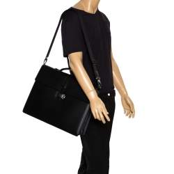Montblanc Black Leather Westside Double Gusset Briefcase