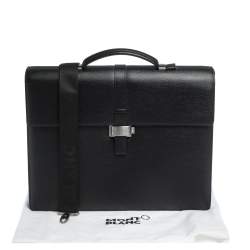 Montblanc Black Leather Westside Double Gusset Briefcase