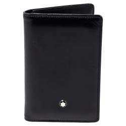 Pre Owned Montblanc Black Leather Meisterstuck Business Card Holder
