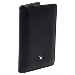 Pre Owned Montblanc Black Leather Meisterstuck Business Card Holder