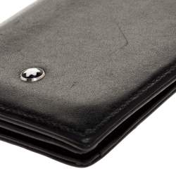 Pre Owned Montblanc Black Leather Meisterstuck Business Card Holder