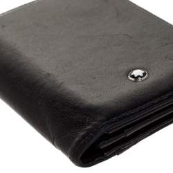 Pre Owned Montblanc Black Leather Meisterstuck Business Card Holder