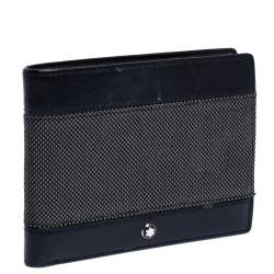 Montblanc Grey/Black Canvas and Leather Meisterstuck Bifold Wallet