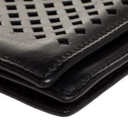 Pre Owned Montblanc Black Perforated Leather Card Holder