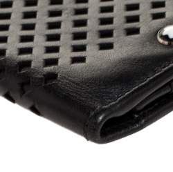 Pre Owned Montblanc Black Perforated Leather Card Holder