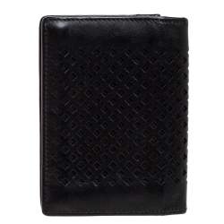Pre Owned Montblanc Black Perforated Leather Card Holder