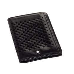 Pre Owned Montblanc Black Perforated Leather Card Holder