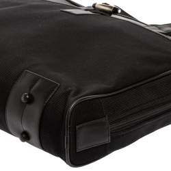 Pre Owned MontBlanc Black Canvas and Leather Nightflight Document Briefcase Bag