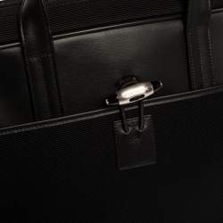 Pre Owned MontBlanc Black Canvas and Leather Nightflight Document Briefcase Bag