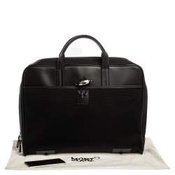 Pre Owned MontBlanc Black Canvas and Leather Nightflight Document Briefcase Bag