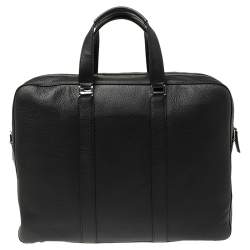 Pre Owned Montblanc Black Soft Grained Leather Meisterstuck Document Briefcase