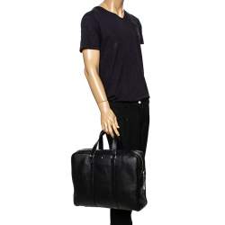 Pre Owned Montblanc Black Soft Grained Leather Meisterstuck Document Briefcase