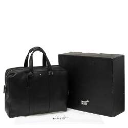 Pre Owned Montblanc Black Soft Grained Leather Meisterstuck Document Briefcase