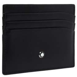 Pre Owned حافظة بطاقات مون بلان مايسترستاك جلد سوداء 6CC