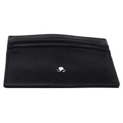 Pre Owned حافظة بطاقات مون بلان مايسترستاك جلد سوداء 6CC