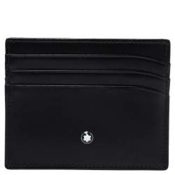 Pre Owned حافظة بطاقات مون بلان مايسترستاك جلد سوداء 6CC