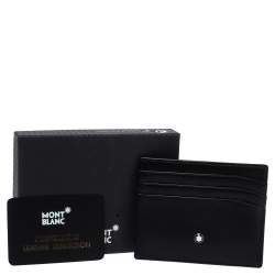 Pre Owned حافظة بطاقات مون بلان مايسترستاك جلد سوداء 6CC