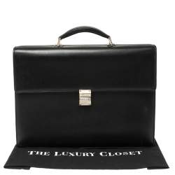 مملوكة مسبقًا Montblanc Black Leather Meisterstuck Double Gusset Briefcase