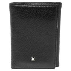 Pre Owned Montblanc Black Leather Meisterstuck Trifold Card Holder