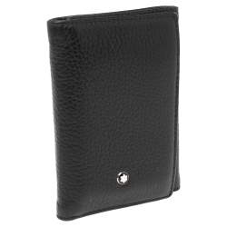 Pre Owned Montblanc Black Leather Meisterstuck Trifold Card Holder