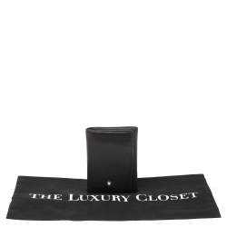Pre Owned Montblanc Black Leather Meisterstuck Trifold Card Holder