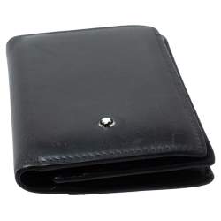 Pre Owned محفظة بطاقات مون بلان مايستر ستاك جلد رصاصي