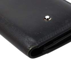 Pre Owned محفظة بطاقات مون بلان مايستر ستاك جلد رصاصي