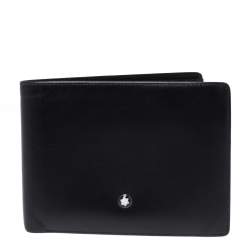 Pre Owned Montblanc Black Leather Meisterstuck Bifold Wallet