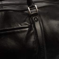 Pre Owned Montblanc Black Leather Weekender Duffel Bag