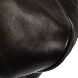 Pre Owned Montblanc Black Leather Weekender Duffel Bag