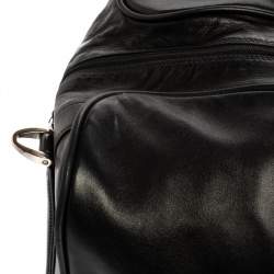 Pre Owned Montblanc Black Leather Weekender Duffel Bag