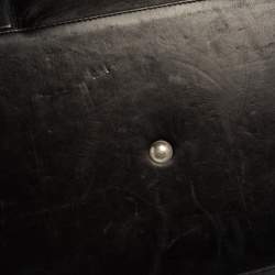 Pre Owned Montblanc Black Leather Weekender Duffel Bag