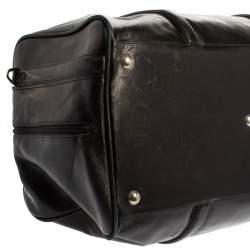 Pre Owned Montblanc Black Leather Weekender Duffel Bag