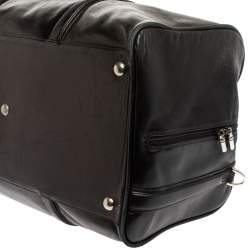 Pre Owned Montblanc Black Leather Weekender Duffel Bag