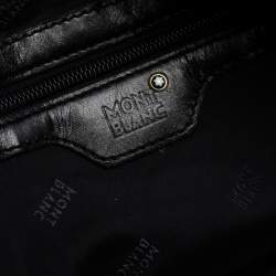 Pre Owned Montblanc Black Leather Weekender Duffel Bag