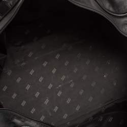 Pre Owned Montblanc Black Leather Weekender Duffel Bag